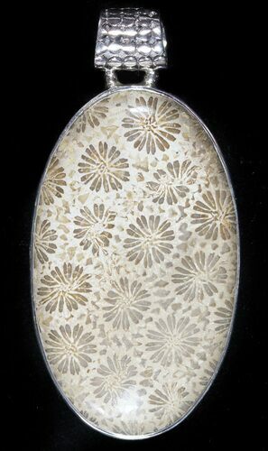 Million Year Old Fossil Coral Pendant - Sterling Silver #48503